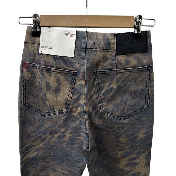 Urban Outfitters BDG High Rise Skinny Pants Leopard Print Zip Hem Women 26 NWT - Picture 15 of 16